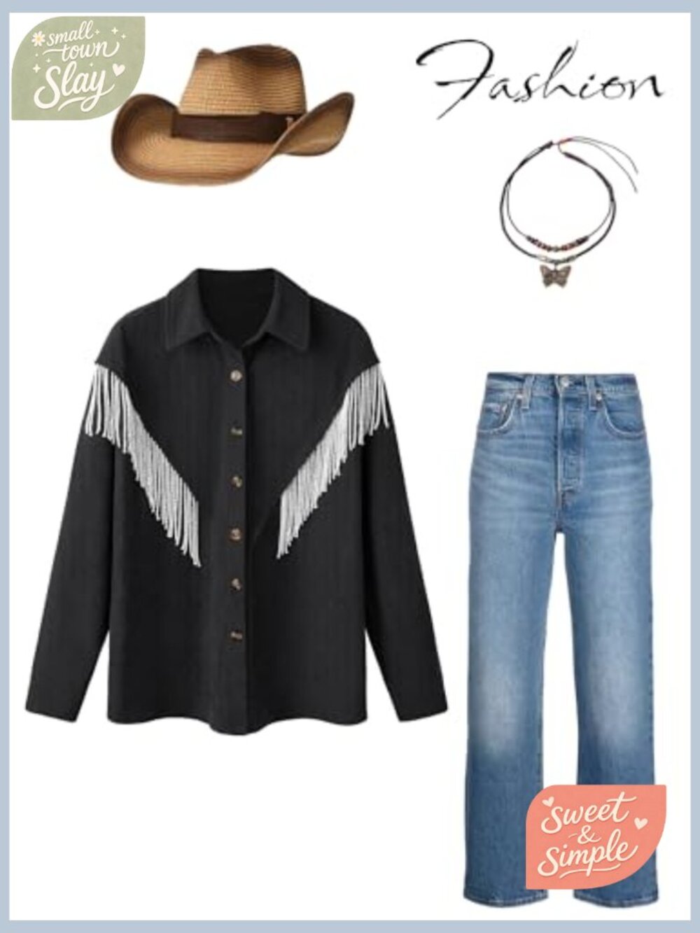 Rhinestone Fringe Corduroy Shacket Jacket Long Sleeve Button Down Concert Outfit - Picture 6 of 7